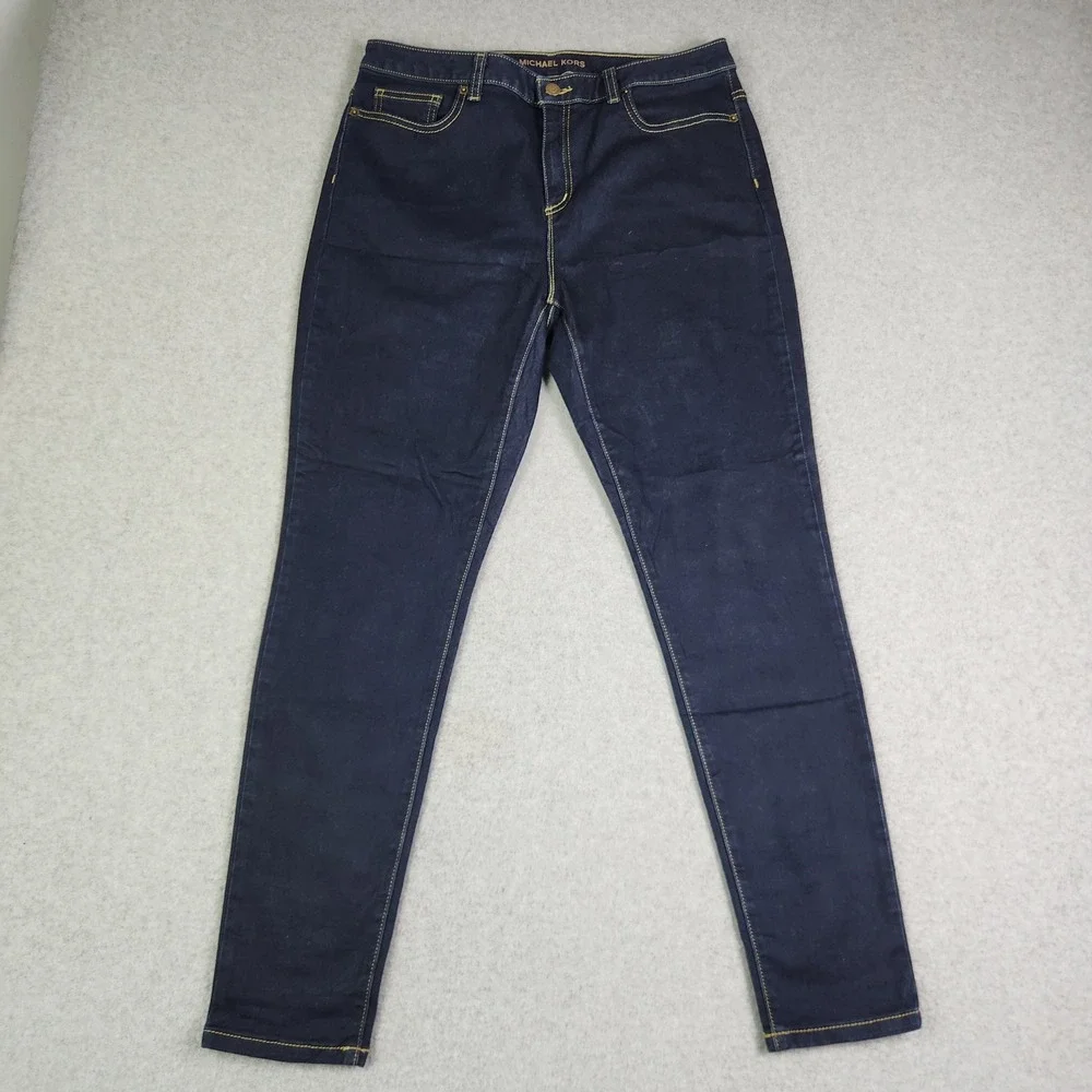 Michael Kors Jeans Womens 31W Blue Denim Dark Wash Indigo High Rise Selma Skinny